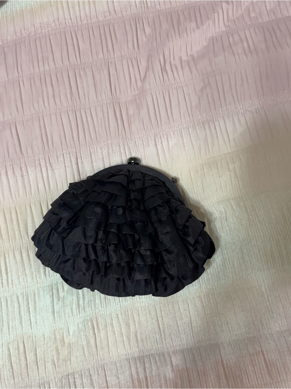 Black Ruffle Clutch Purse - Women